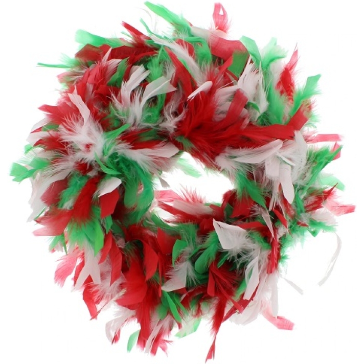 Red White And Green Feather Boa