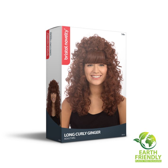 80s Long Brown Curly Wig
