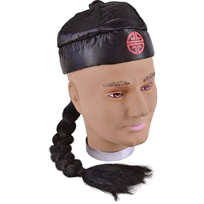 Chinese Oriental Hat With Pigtail Bristol Novelty BH171