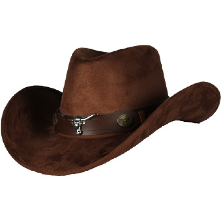Brown Cowboy Hat Bull Motif