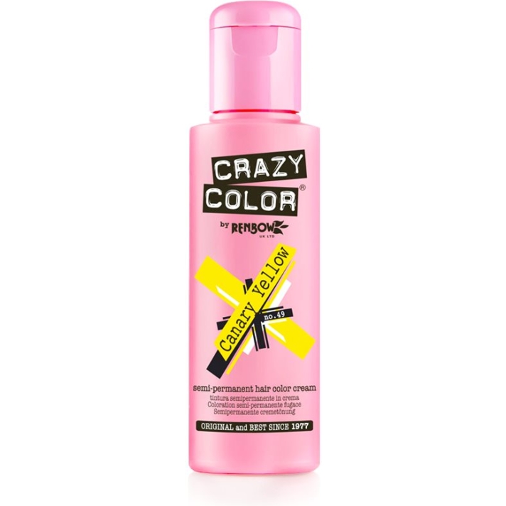 Crazy Color Semi-Permanent Hair Dye 100 ml Canary Yellow