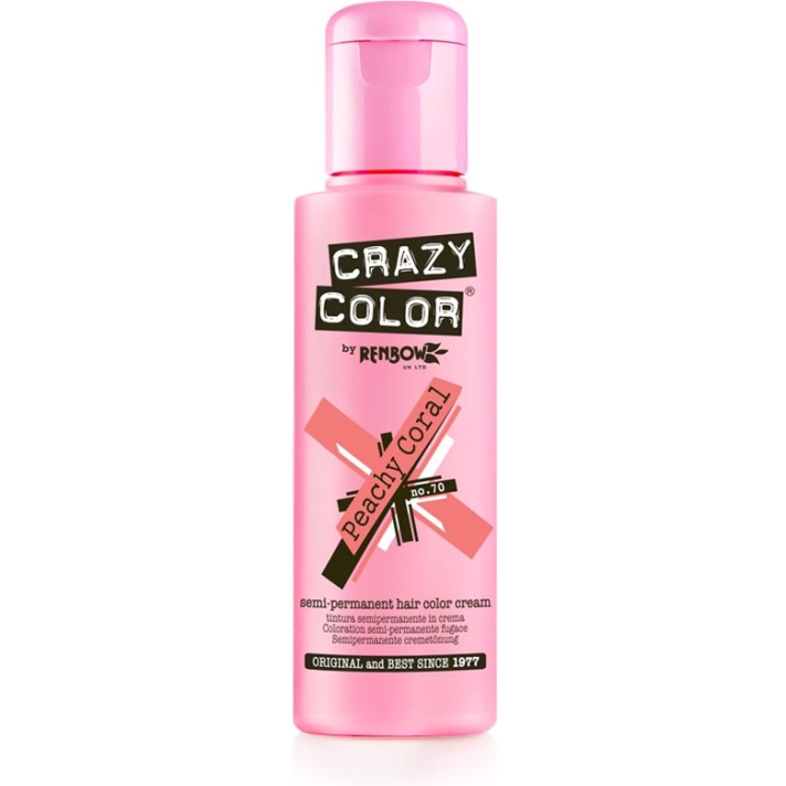 Crazy Color Semi-Permanent Hair Dye 100 ml Peachy Coral
