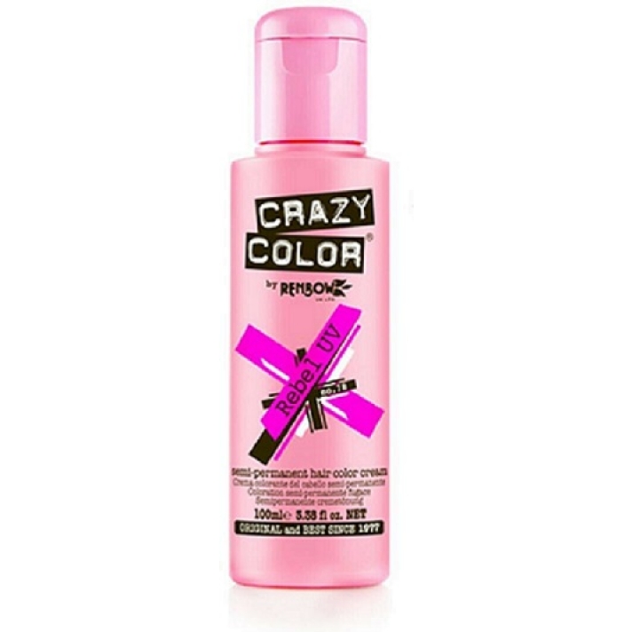 Crazy Color Semi-Permanent Hair Dye 100 ml Rebel UV