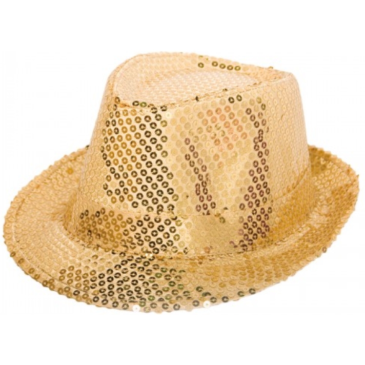 Sequin Gold Trilby Hat