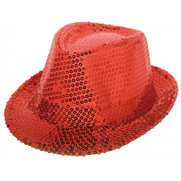 Sequin Red Trilby Hat