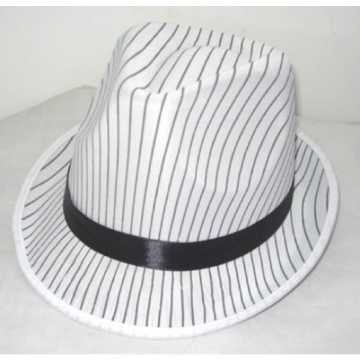 Trilby White And Black Pin Stripe Hat