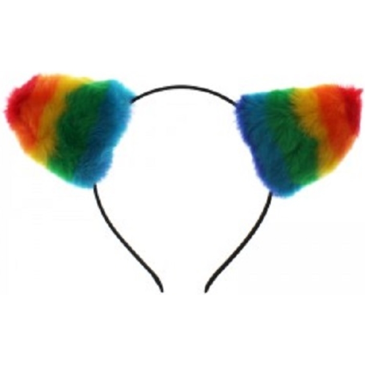 Gay Pride Rainbow Furry Cat Ears 64859