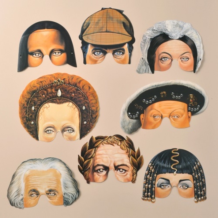 Historical Icons Half Face Card Masks
