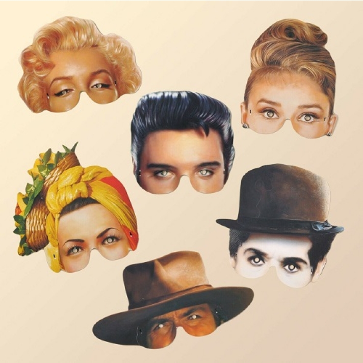 Hollywood Icons Half Face Card Masks