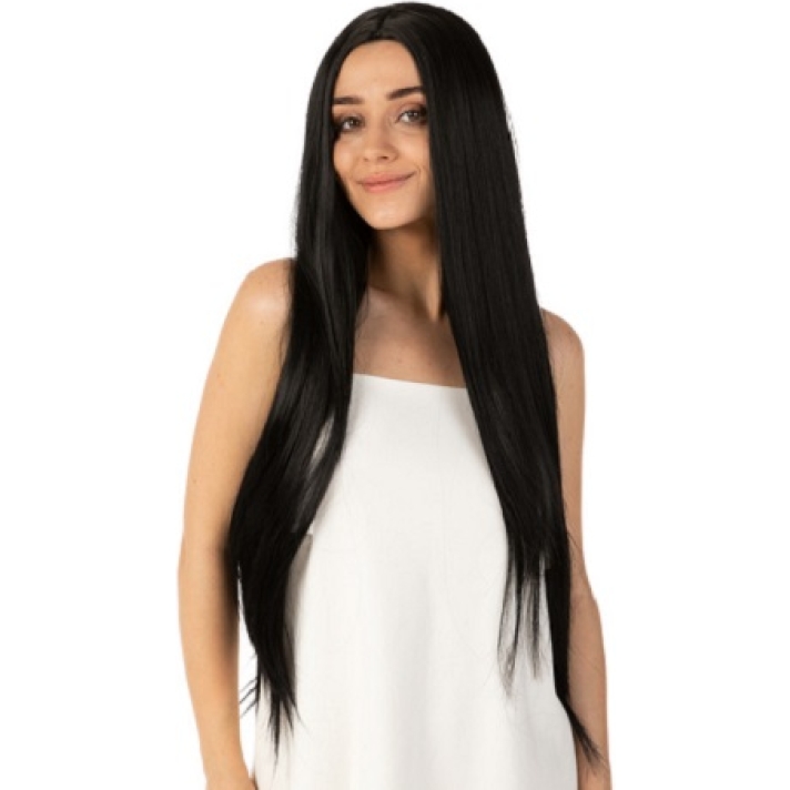 Long Black Fringeless Wig