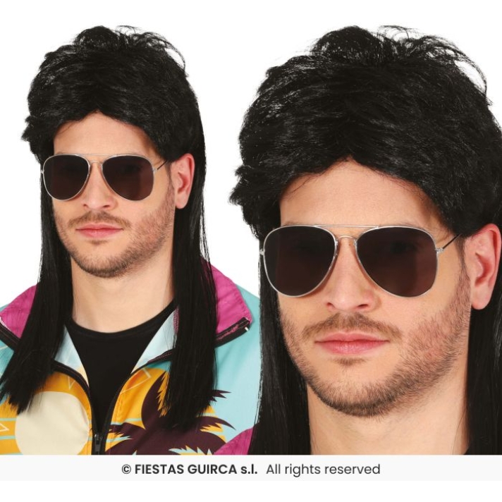Black Mullet Wig