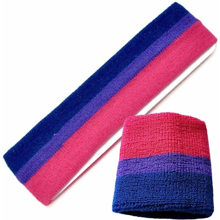 Bi Pride Bisexual Sweat Headband And Wristband Set