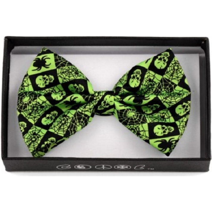 Spiderweb And Skulls Pre Tied Bow Tie