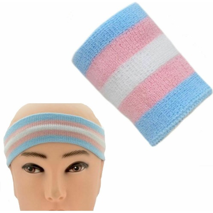 Trans Pride Transgender Sweat Headband And Wristband Set