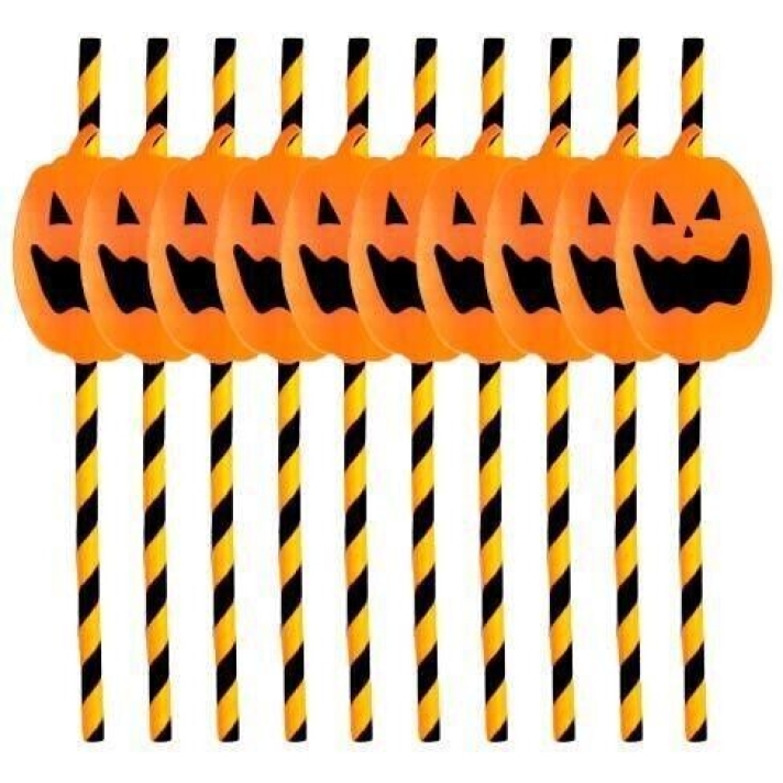 Pumpkin Paper Straws