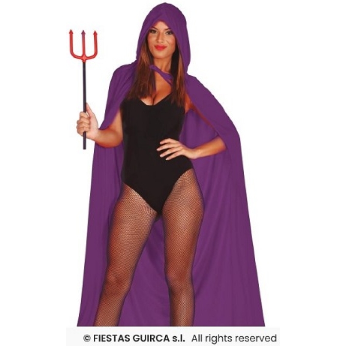 Purple Hooded Velour Cape