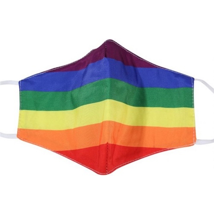 Rainbow Striped 3 Layer Filtered Face Mask