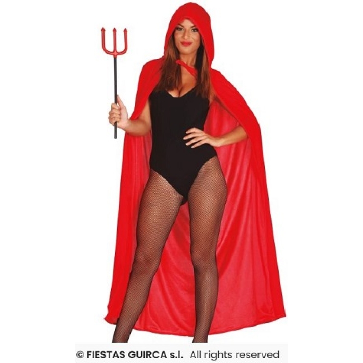 Red Hooded Velour Cape