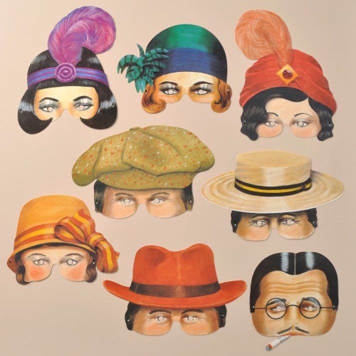 Roaring 20s Half Face Card Masks