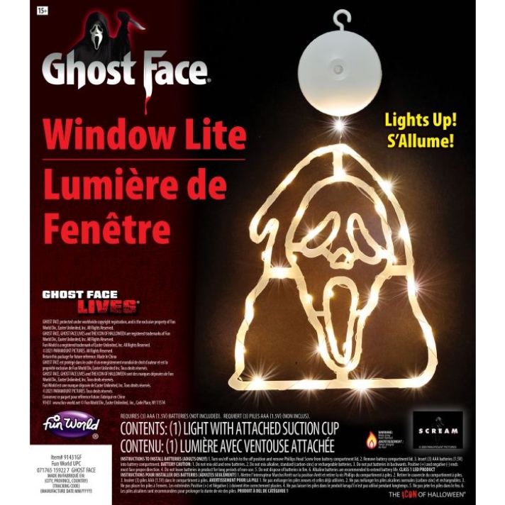 Scream Ghost Face Window Light