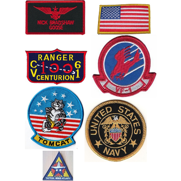Top Gun Goose Nick Bradshaw Sew On Costume Patch Set