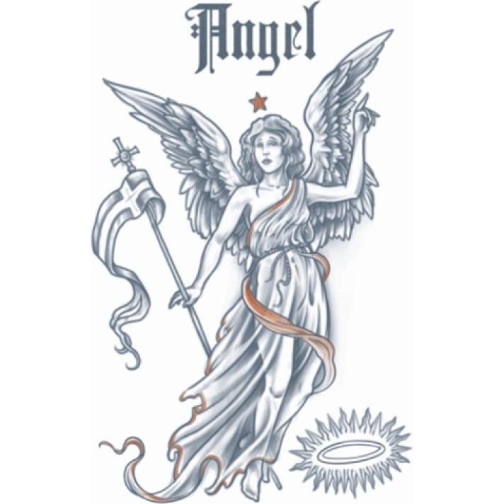 Vintage Angel 1910 Temporary Tattoo