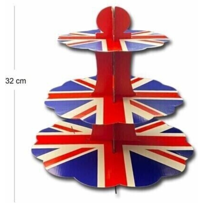 Union Jack 3 Tier Cupcake Stand