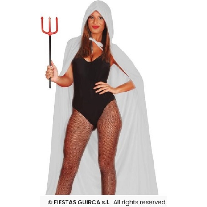 White Hooded Velour Cape