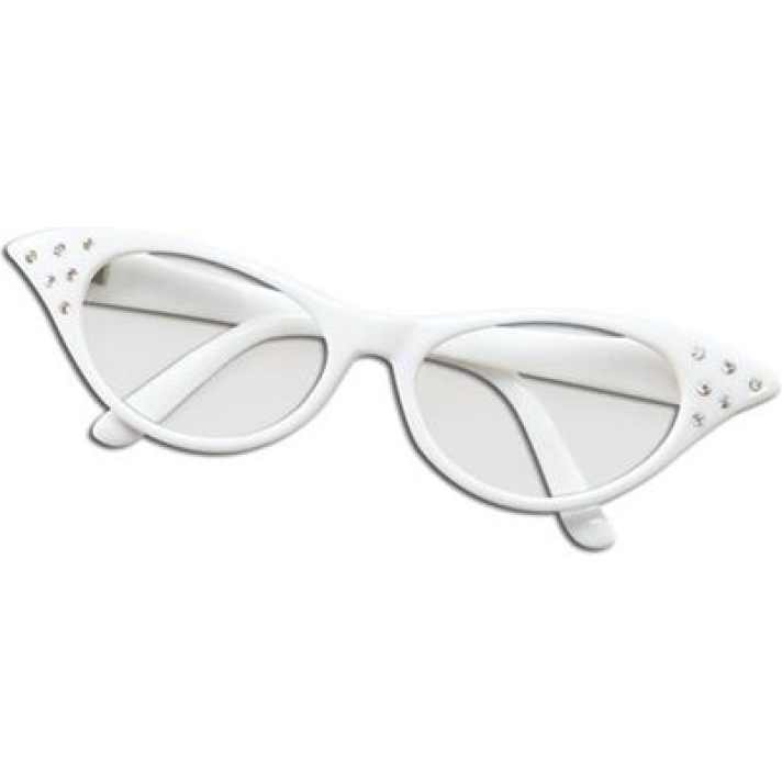 1950s Diamante White Glasses