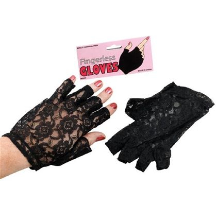 Fingerless Black Lace Gloves