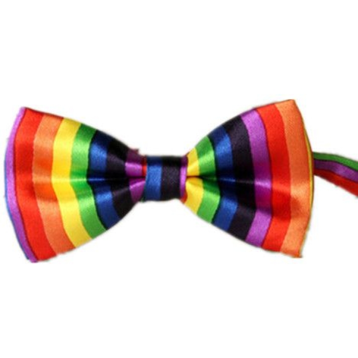 Gay Pride Rainbow Striped Bow Tie