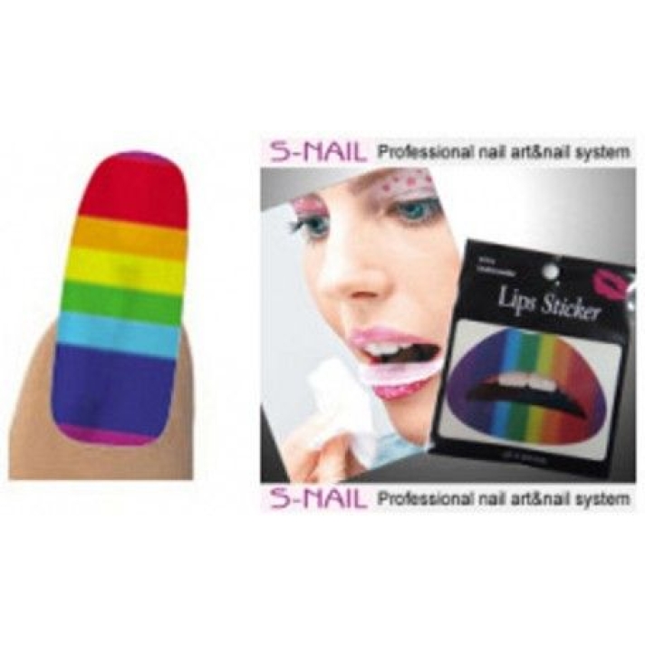 Gay Pride Lip Tattoo Sticker And Nail Foils Set Creative T2102