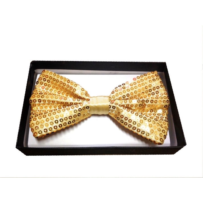 Sequin Gold Bow Tie