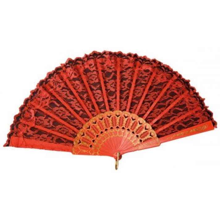 Spanish Lace Fan Red Carnival Toys CA-08569
