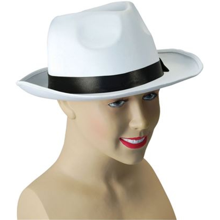 White Deluxe Gangster Hat