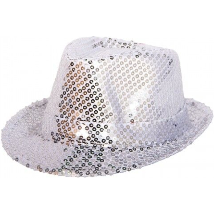 Sequin Silver Trilby Hat