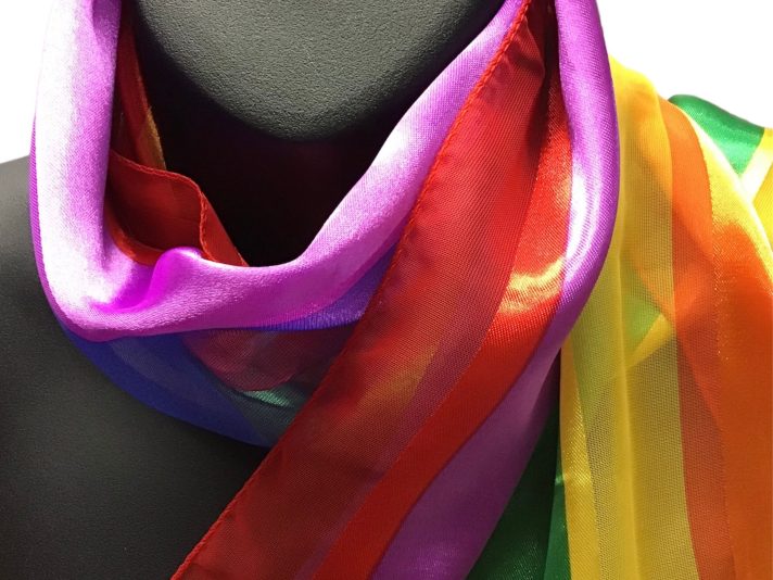 Rainbow Satin Neck Scarf